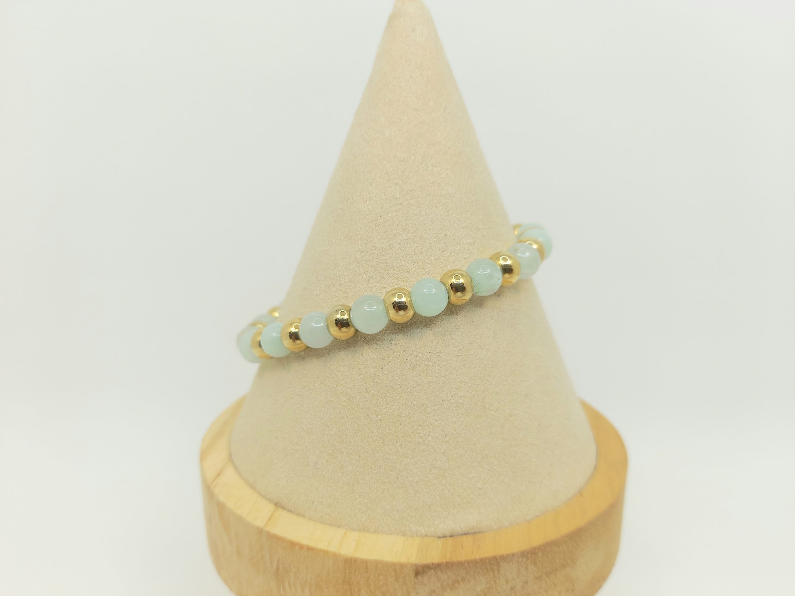 Pulsera Dorada El Stica Combinada Piedras Verdes Mm Azulturquesa