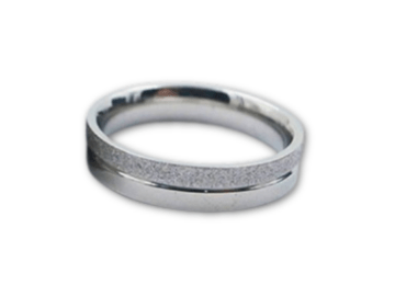 Argolla plateada 4mm brillante y escarchada