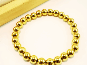 Pulsera dorada cuentas 8mm