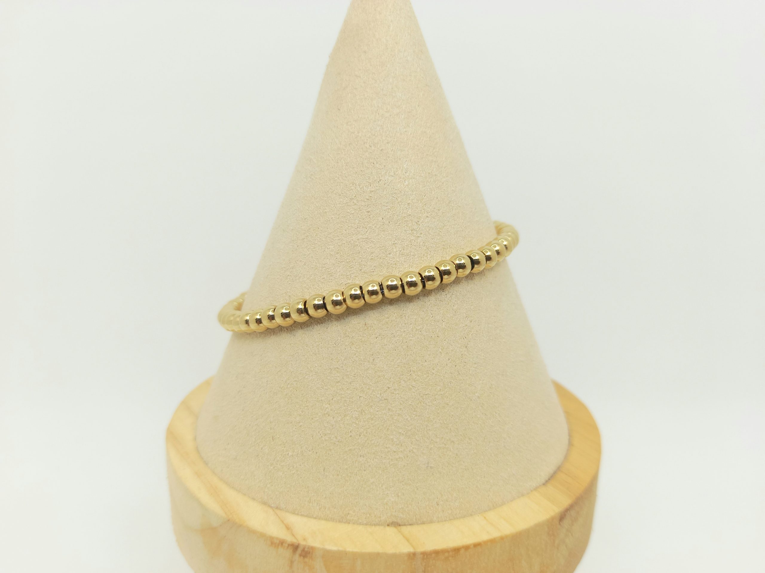 Pulsera dorada cuentas 4mm