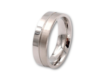 Argolla plateada 6mm mate y brillante