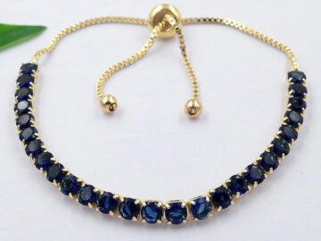 Pulsera pedrería azul (Laminado americano)