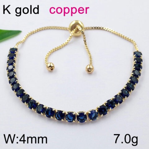 Pulsera pedrería azul (Laminado americano)