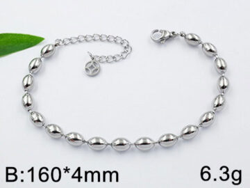 Pulsera plateada gotitas unidas 4mm