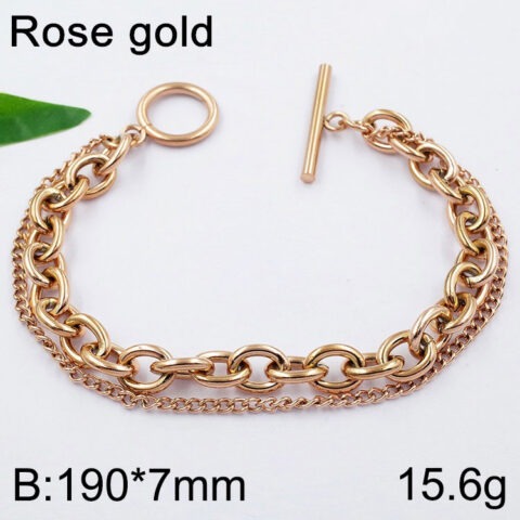 Pulsera rose gold doble cadena broche TifFaNy