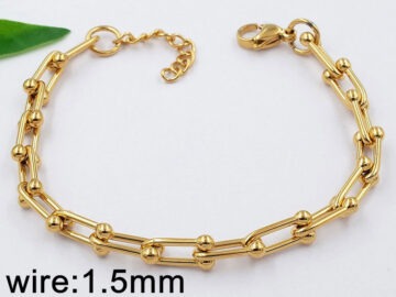Pulsera dorada eslabón Herradura 7mm