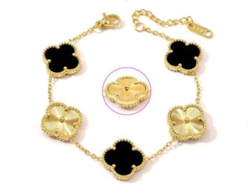 Pulsera Alhambras negras y doradas