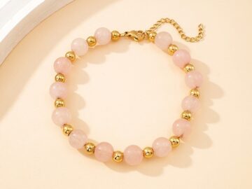 Pulsera dorada piedras naturales nude 8mm