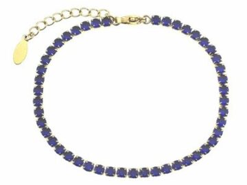 Pulsera dorada pedrería azul