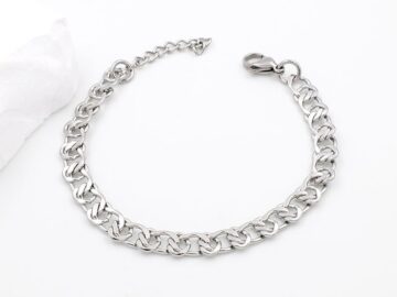 Pulsera plateada 18cm*7mm