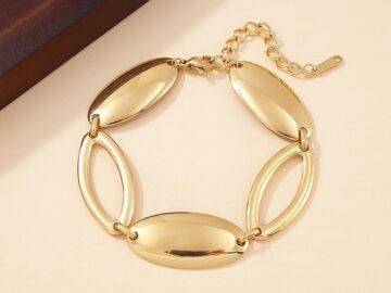Pulsera dorada eslabones ovalados 1.4cm