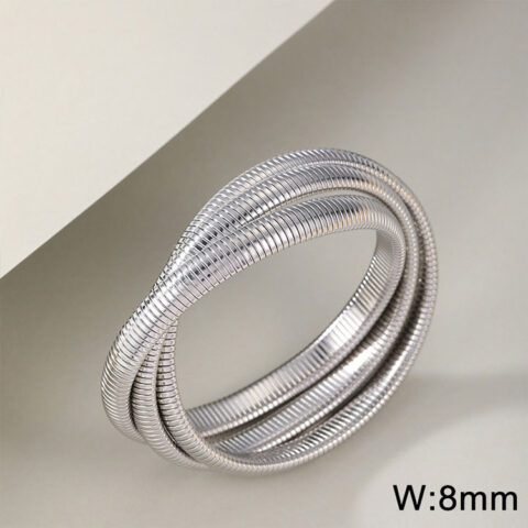 Brazalete plateado expandible 3 aros 8mm