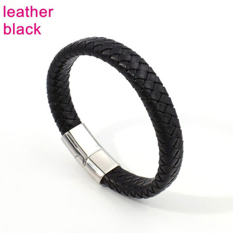 Cuerito negro trenzado 1.2cm *21cm