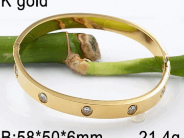 Brazalete dorado 6mm pedrería "CaRtiEr"