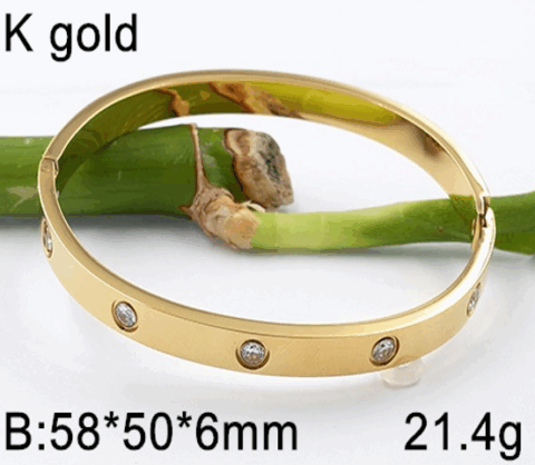 Brazalete dorado 6mm pedrería "CaRtiEr"