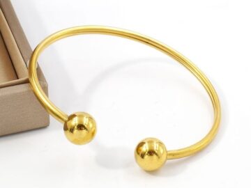 Brazalete dorado 6cm bolitas