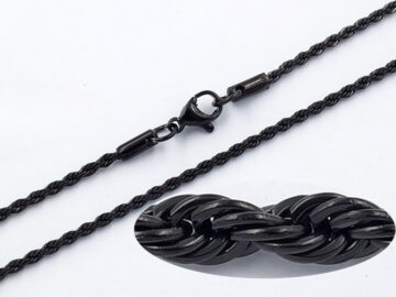 Cadena negra lazo largo 55cm*4mm