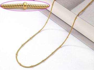 Cadena dorada 50cm*1mm bolitas 2mm