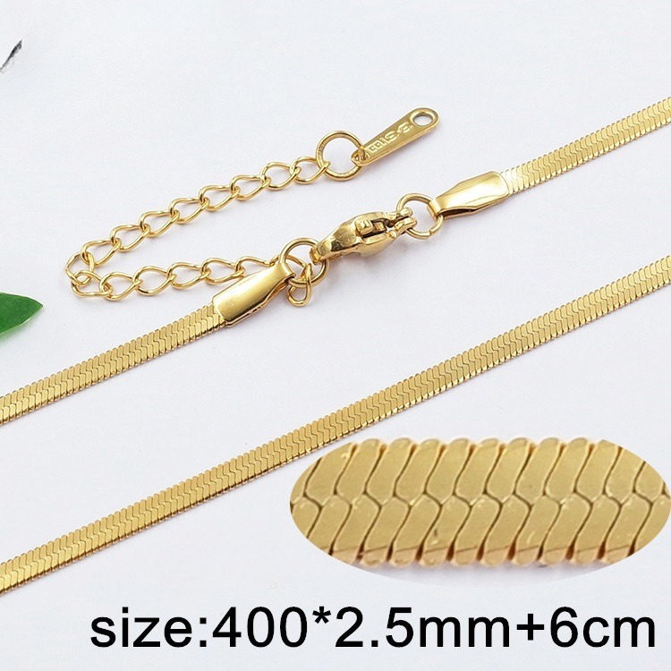 Cadena dorada plana 2.5mm*40cm