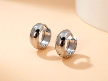 Argollas plateadas 1.3cm*5mm