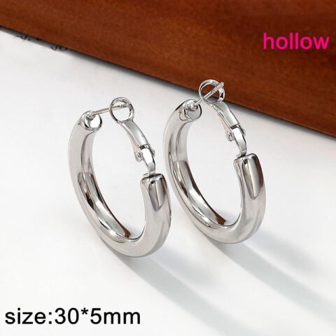 Argollas plateadas 3cm*5mm