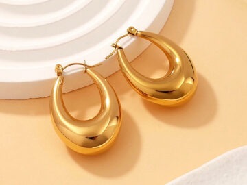 Argollas doradas ovaladas 3.3cm*2.3mm