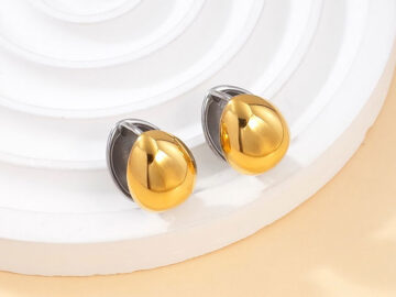 Aretes gota 1.5cm dorado y plateado