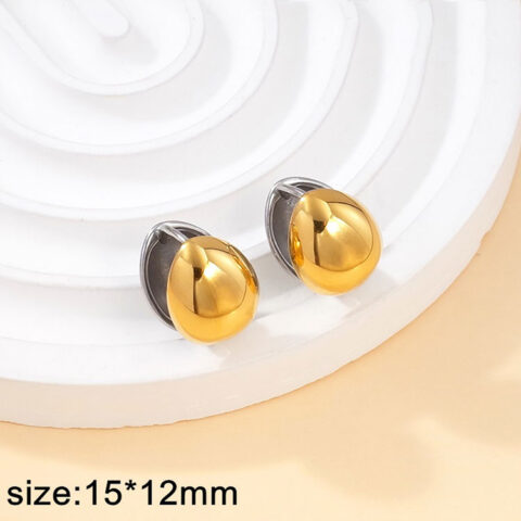 Aretes gota 1.5cm dorado y plateado