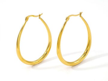 Argollas doradas ovaladas 5cm