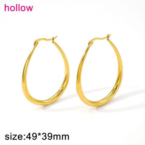 Argollas doradas ovaladas 5cm