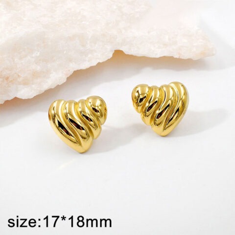 Corazones dorados 1.7cm diseño lineal