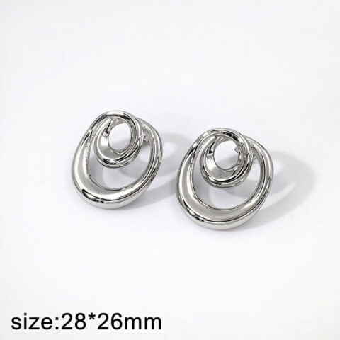 Aretes plateados diseño espiral 2.8cm