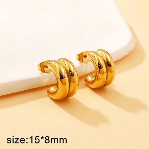 Aretes dorados 1.5cm*8mm