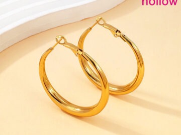 Argollas doradas 4cm infladitas