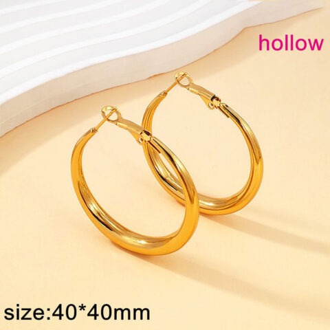 Argollas doradas 4cm infladitas
