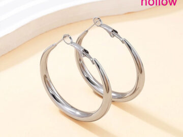 Argollas plateadas 4cm infladitas