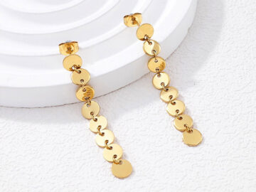 Aretes dorados 5.2cm círculos cascada