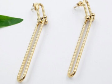 Aretes dorados 6.8cm