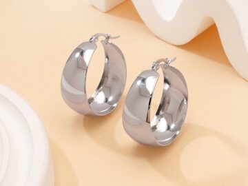 Argollas plateadas 3cm*3mm