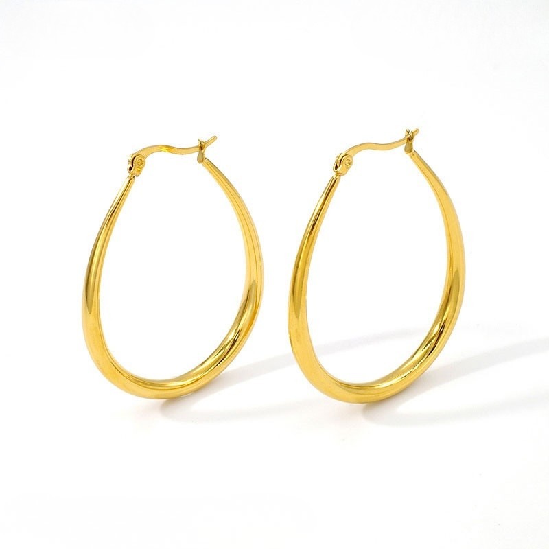 Argollas doradas ovaladas 5cm