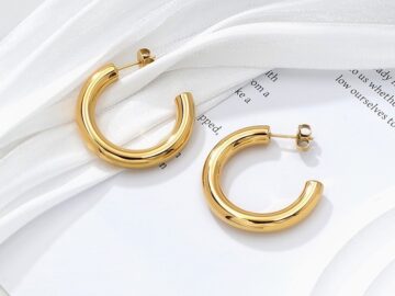 Argollas doradas abiertas 3cm*5mm