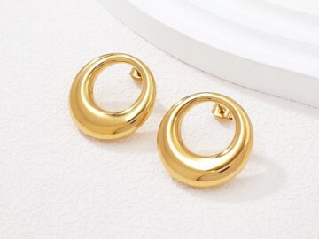 Aretes dorados aro 2.5cm