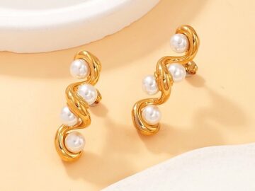 Aretes 4cm diseño perlitas