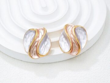 Aretes dorados 2.5cm esmaltados