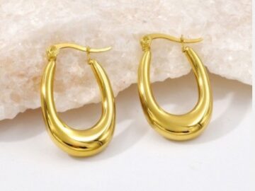 Argollas doradas ovaladas 2.8cm*1.8cm