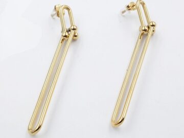 Aretes dorados "T.fany eslabón largo