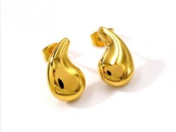 Aretes dorados gotita 1.5cm