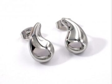 Aretes plateados gotita 1.5cm