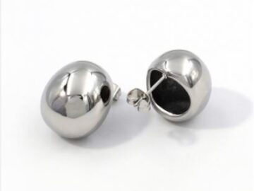 Aretes plateados abombados 2cm