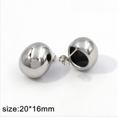 Aretes plateados abombados 2cm